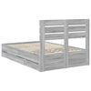 vidaXL Bed Frame with Drawer Grey Sonoma 120 x 190 cm Engineer Wood
