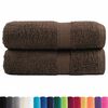 vidaXL Premium Guest Towels "SOLUND" 2 pcs Brown 30x50 cm 600 gsm