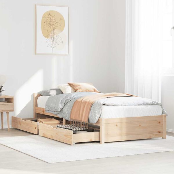 vidaXL Bed Frame without Mattress 90x190 cm Single Solid Wood Pine