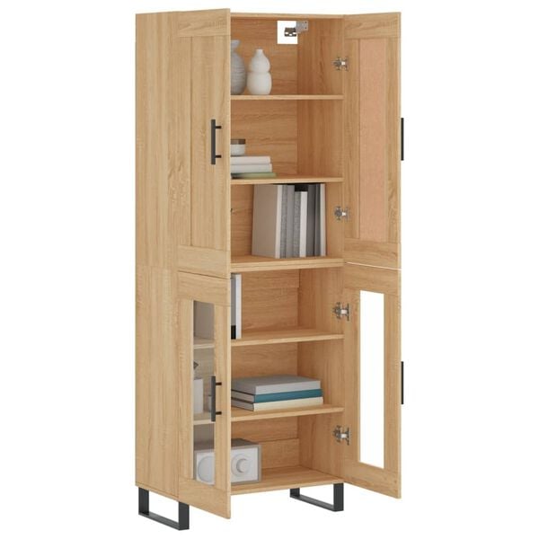 vidaXL Highboard Sonoma Oak 69.5x34x180 cm Engineered Wood