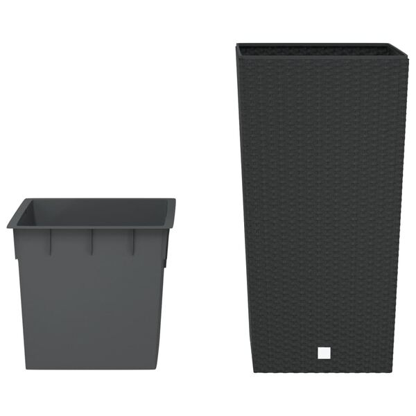 vidaXL Planter with Removable Inner Anthracite 21 / 49 L PP Rattan
