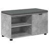 vidaXL Hall Bench with Cushion with Door Concrete Grey 80 x 38 x 46 cm