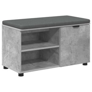 vidaXL Hall Bench with Cushion with Door Concrete Grey 80 x 38 x 46 cm