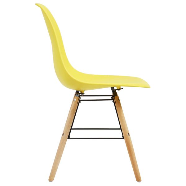 vidaXL Dining Chairs 6 pcs Yellow Plastic