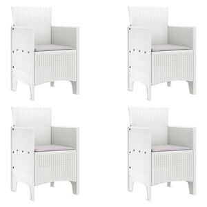 vidaXL Garden Chair 4 pcs White 53 x 49 x 85 cm Polypropylene