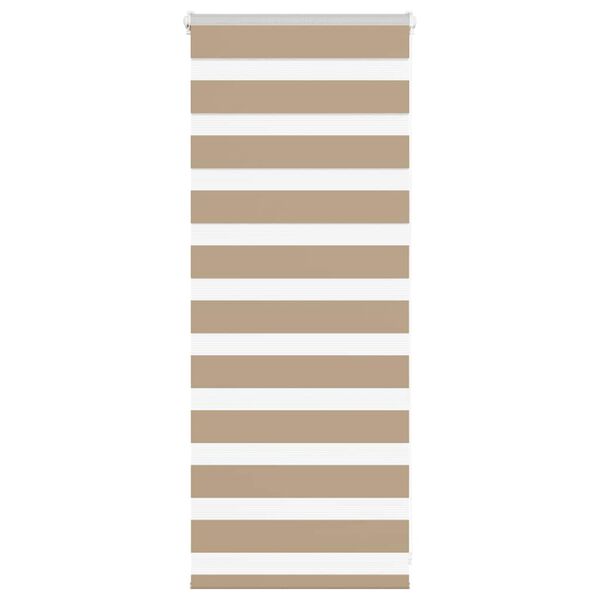 vidaXL Zebra Blind Sand Brown 55x100 cm Fabric Width 50.9 cm Polyester