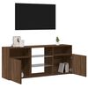 vidaXL TV Cabinet with LED Lights Brown Oak 120x30x50 cm