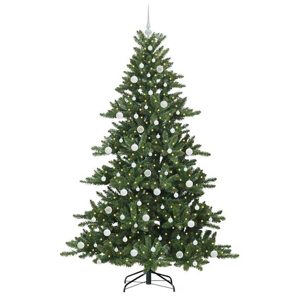 vidaXL Artificial Hinged Christmas Tree with 300 LEDs 210 cm PVC