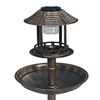 vidaXL Decorative Birdbath with Solar Powered LED Lights Plastic