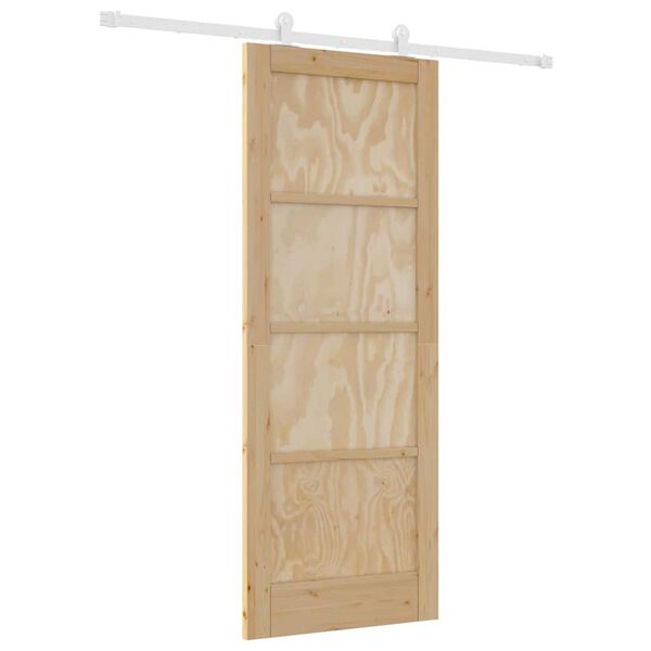 vidaXL Sliding Door Brown 78 x 202 cm Solid Pine Wood