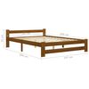 vidaXL Bed Frame without Mattress Honey Brown Solid Wood 140x200 cm (322008+2x321987)