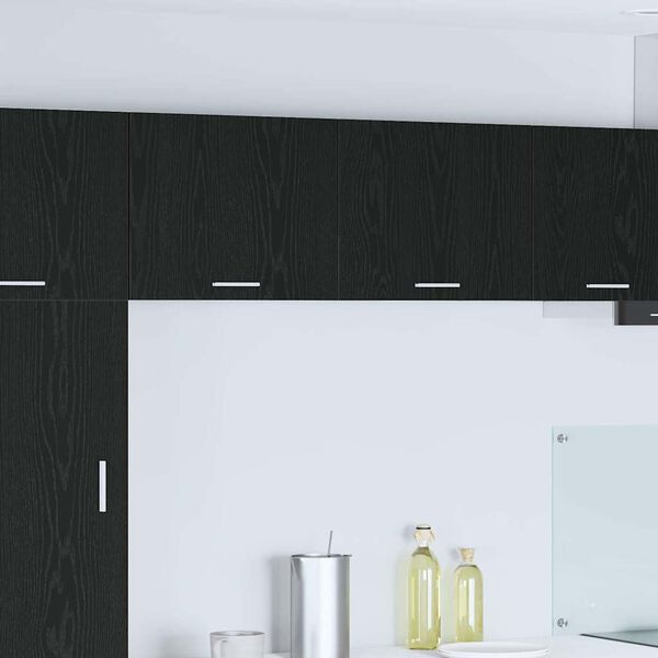 vidaXL Hanging Cabinet 2 pcs Black Oak and White 50 x 31 x 40 cm
