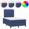 vidaXL Box Spring Bed with Mattress&LED Blue 120x200 cm Fabric