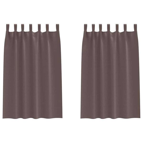 vidaXL Blackout Curtains with Rings 2 pcs Dark Brown 175 x 140 cm