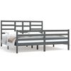 vidaXL Bed Frame without Mattress Grey Solid Wood 180x200 cm Super King