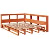 vidaXL Bookcase Bed without Mattress Wax Brown 140x190cm Solid Wood Pine
