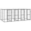vidaXL Outdoor Dog Kennel Steel with Roof 9.68 m&sup2;
