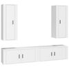 vidaXL 4 Piece TV Cabinet Set White Engineered Wood