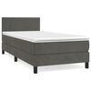 vidaXL Box Spring Bed with Mattress Dark Grey 90x200 cm Velvet