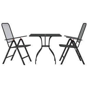 vidaXL Garden Dining Set | Anthracite | Metal Mesh | Medium | Foldable