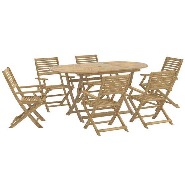 vidaXL 7 Piece Garden Dining Set Solid Wood Acacia