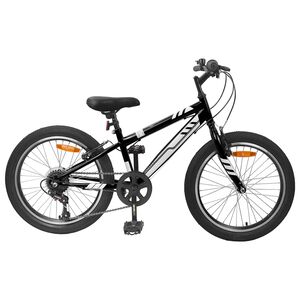 vidaXL Mountain Bike 24'' 6-Speed for 8-12 Years Old Black