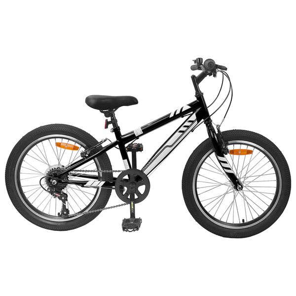 vidaXL Mountain Bike 24'' 6-Speed for 8-12 Years Old Black