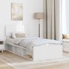 vidaXL Bed Frame with Headboard White 90 x 190 cm Solid Pine Wood