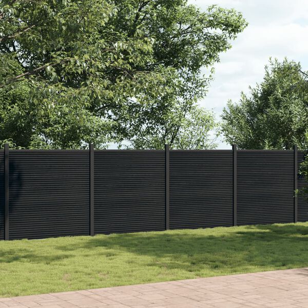 vidaXL Fence Panel Grey 1391x186 cm WPC
