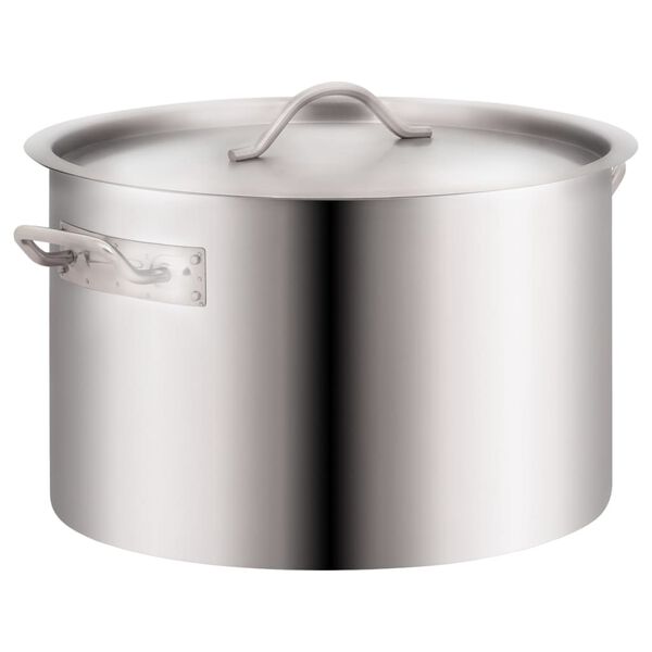 vidaXL 2 Piece Stock Pot Set 58/32 L Stainless Steel
