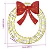 vidaXL Wreath with 60 LEDs Warm white 75 cm PET