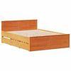 vidaXL Bed Frame without Mattress with Headboard Wax Brown 150x200 cm King Size Solid Wood Pine