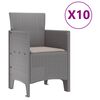 vidaXL Garden Dining Set with Cushion 11 pcs Light grey Poly rattan