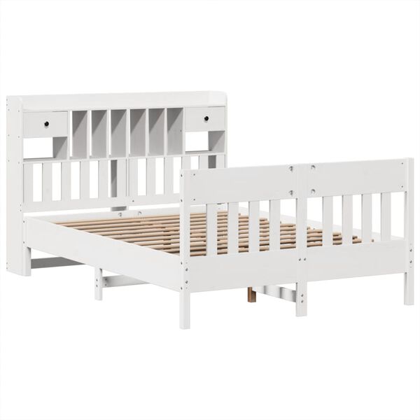 vidaXL Bed Frame without Mattress White 140x190 cm Solid Wood Pine
