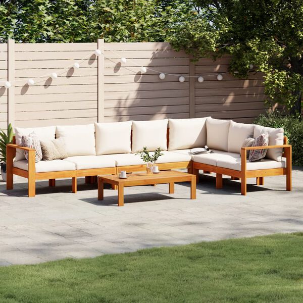 vidaXL 5 Piece Garden Sofa Set with Cushions Solid Wood Acacia
