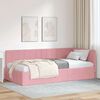 vidaXL Corner Bed Frame with Headboard Pink 90 cm x 190 cm Velvet