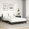 vidaXL Bed Frame without Mattress "Zadar" Black and White 140x190 cm Faux Leather