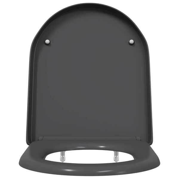 vidaXL Toilet Seat Anthracite 49 x 36 x 4 cm Duroplast