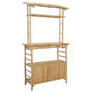 vidaXL Outdoor Bar Table Natural 110 x 50 x 210 cm Bamboo