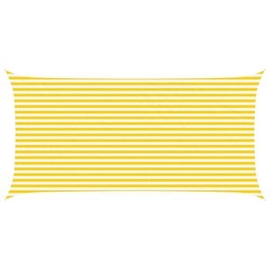 vidaXL Sun Shade Sail Yellow and White 6 x 3 m 100% Polyester Oxford