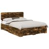 vidaXL Bed Frame with Drawer Smoked Oak 150 x 200 cm Engineered Wood
