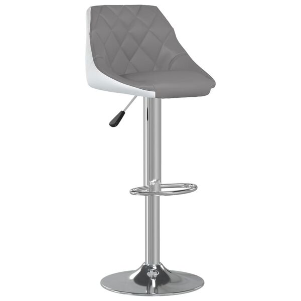 vidaXL Bar Stools 2 pcs Grey and White Faux Leather