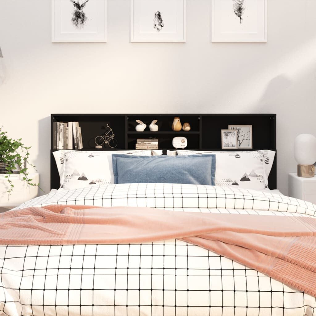 Black bookcase hot sale headboard