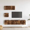 vidaXL 4 Piece TV Cabinet Set Smoked Oak Engineered Wood