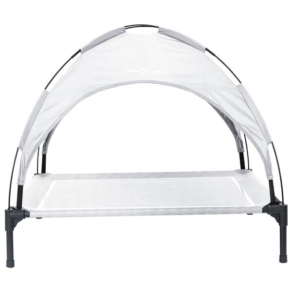 vidaXL Dog Bed Folding Manual Silver Grey 104 x 86 x 84.5 cm Steel