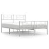 vidaXL Metal Bed Frame without Mattress with Footboard White 140x200cm