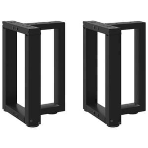 vidaXL Coffee Table Legs T-Shaped&nbsp;2 pcs Black 28x25x(42-43) cm Steel
