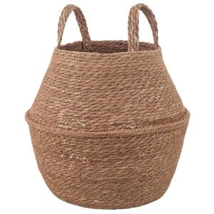 vidaXL Plant Pot with Handles Natural &Oslash; 22 x 20 cm 100% Seagrass