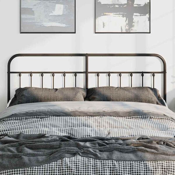 vidaXL Metal Headboard Black 180 cm