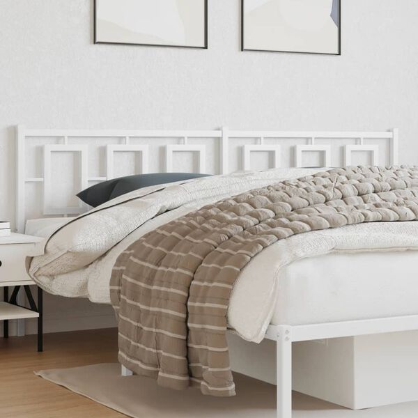 vidaXL Metal Headboard White 193 cm
